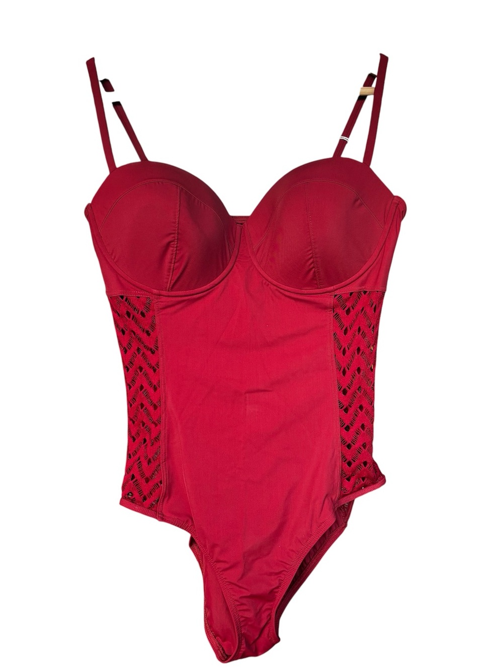 Amoressa Women's 14 One Piece Maroon Red Underwire Retro Glamour Swimsuit NWT